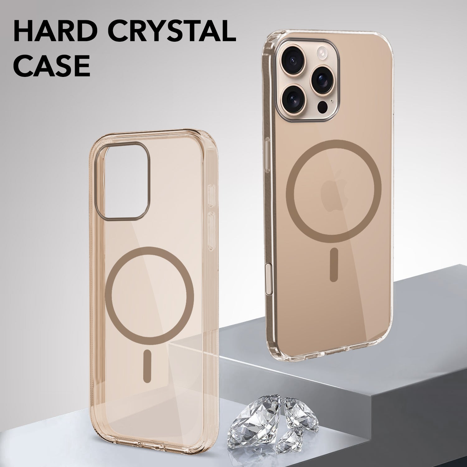 For Apple iPhone 16 Pro Max Back Cover Case Lifetime Anti-Yellow MagSafe Compatible Clear(Sleek Hard Crystal | Camera Protection and Shockproof)