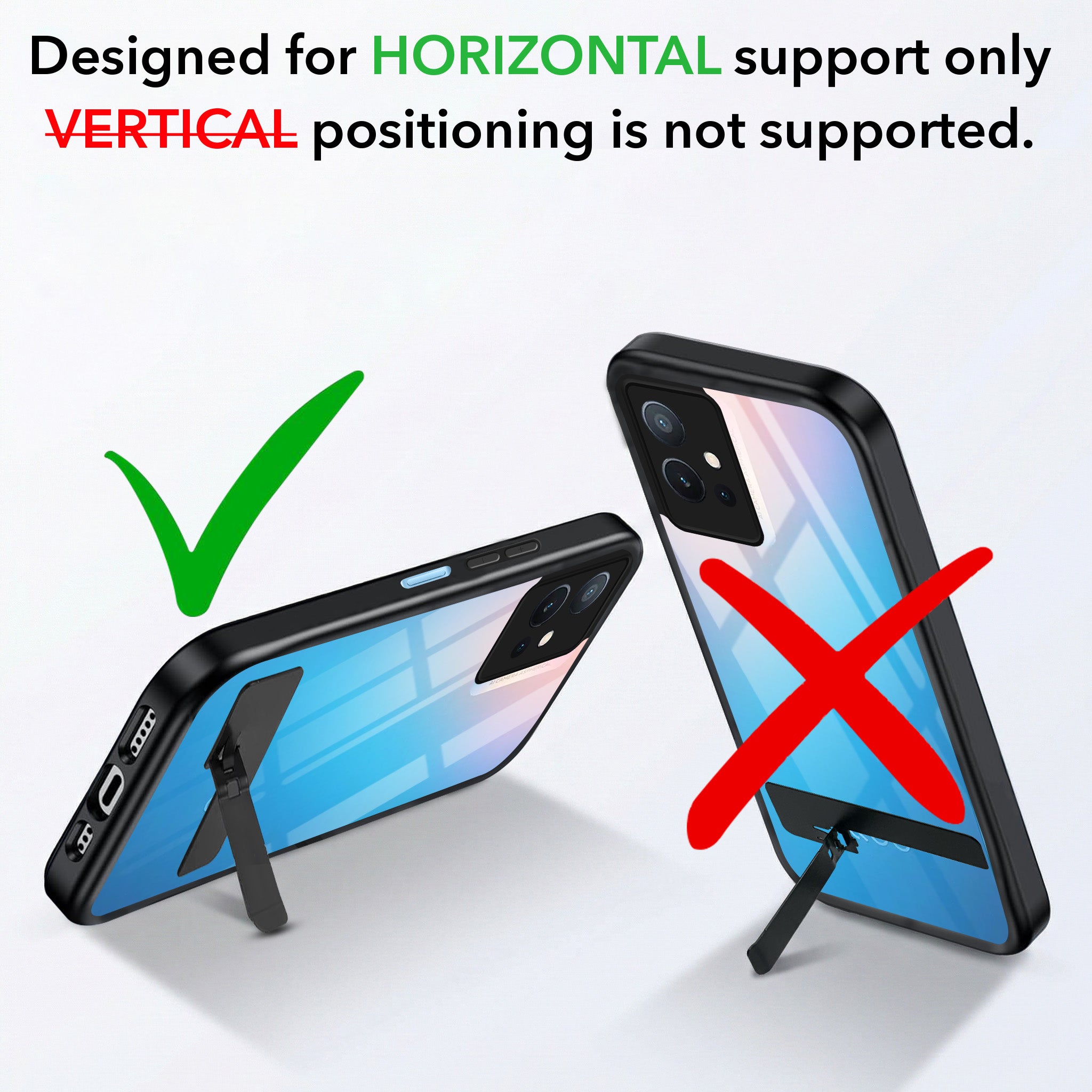 For Vivo iQOO Z6 5G Back Cover Case (Built-in Stand | Lifetime Anti Yellow | Kickstand Shockproof | Camera Protection | MagSafe Compatible)