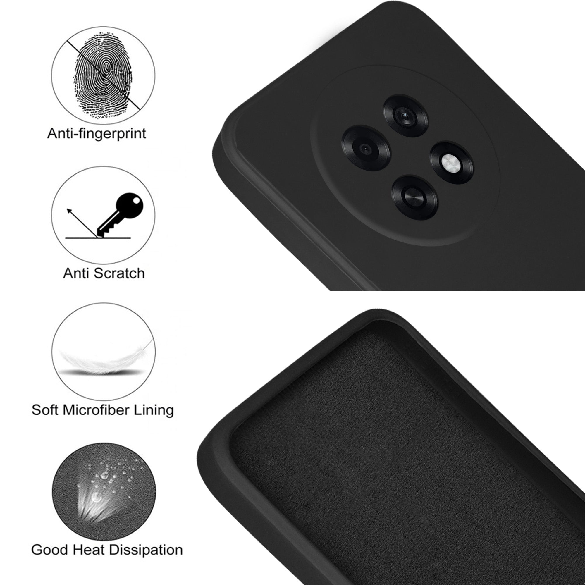 For Oppo F31 Pro Plus Back Cover Case (Matte Finish Silicone with Inside Fiber cloth)