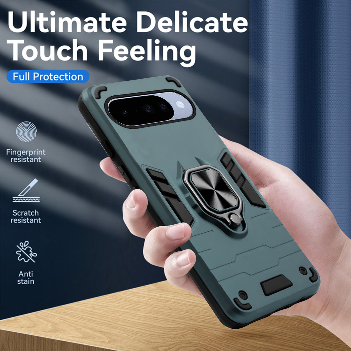 For Google Pixel 10 Back Cover Case (Shockproof Dual Layer Polycarbonate |Ring Holder Kickstand)
