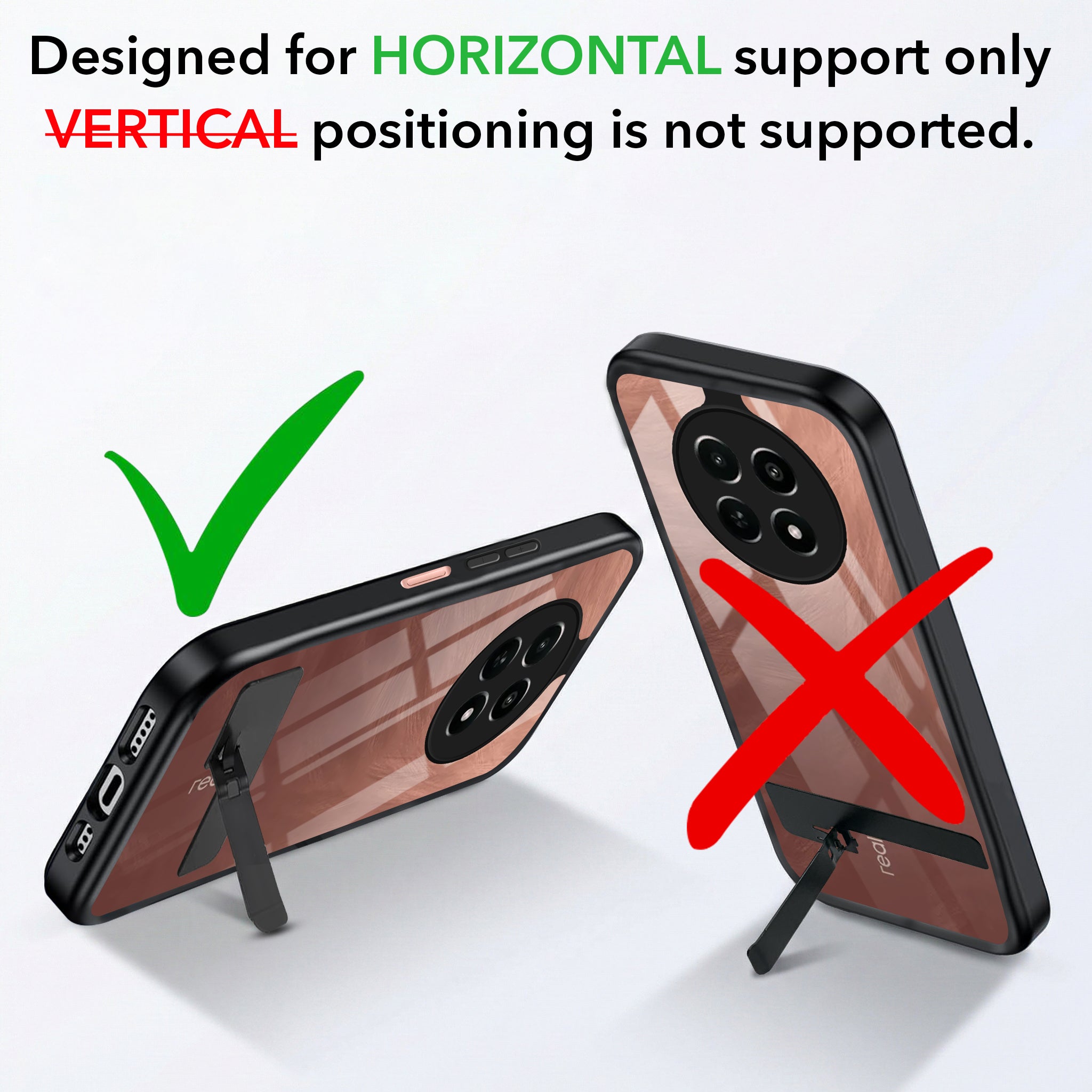 For Realme C65 5G Back Cover Case (Built-in Stand | Lifetime Anti Yellow | Kickstand Shockproof | Camera Protection | MagSafe Compatible)
