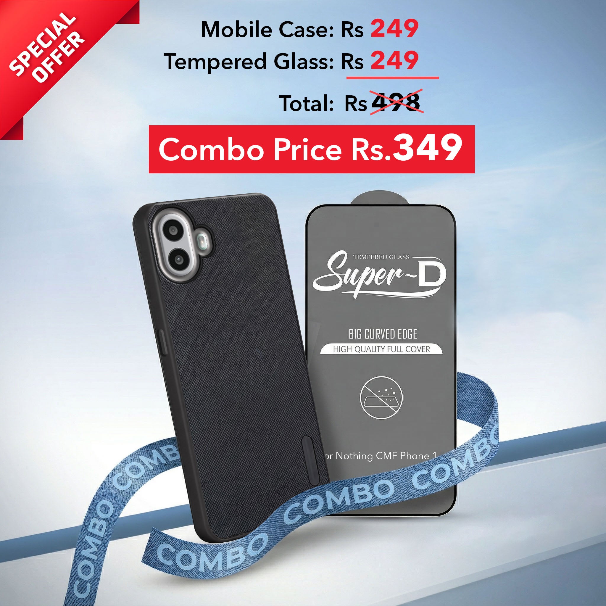 For Nothing CMF Phone 1 Combo (Textured Grip Design | Micro-Fiber Cloth Inside | Oleophobic Coating Screen Glass)