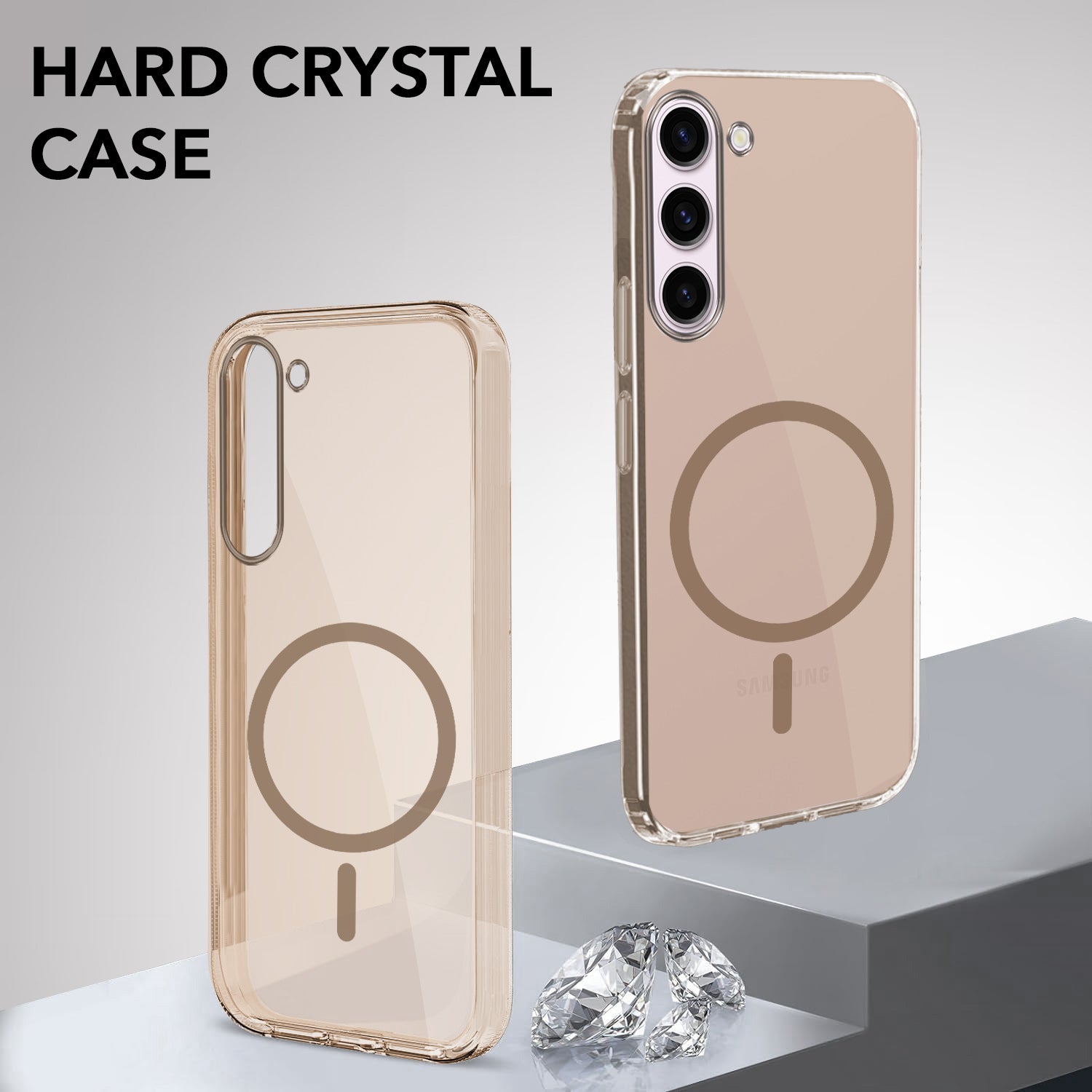 For Samsung Galaxy S23 Plus Back Cover Case Lifetime Anti-Yellow MagSafe Compatible Clear (Sleek Hard Crystal | Shockproof and Camera Protection)