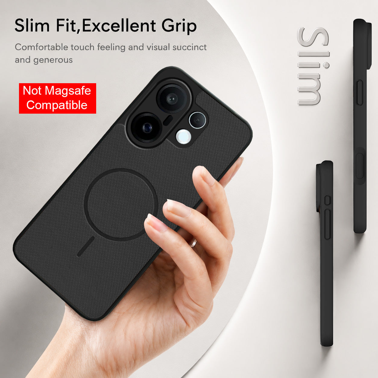 For Vivo X200 FE Back Cover Case PU Leather (Texture Grip Design | Professional Minimalist | Camera Protection | Soft and Flexible)