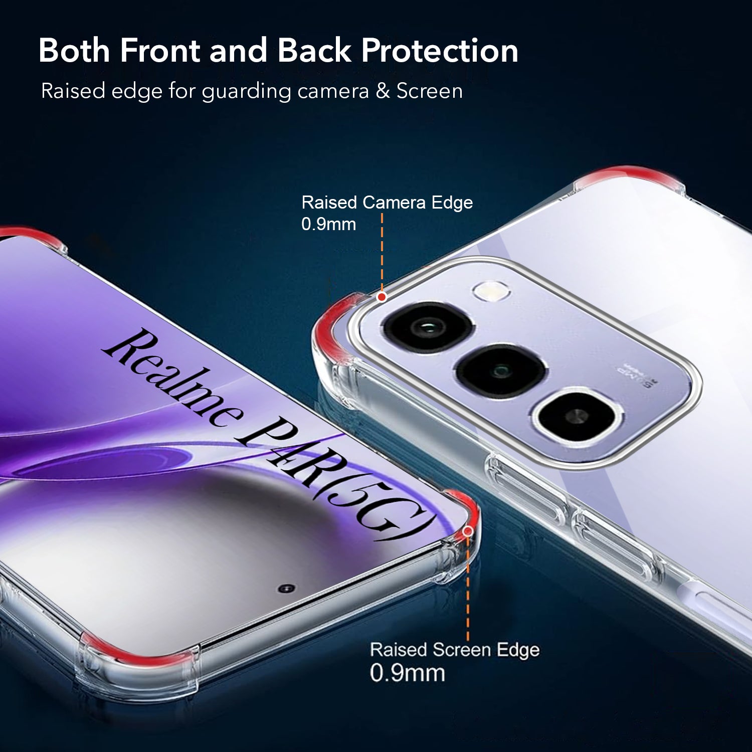 For Realme P4R 5G Back Cover Shockproof Crystal-Clear (Drop & Camera Protection | Hard Polycarbonate)