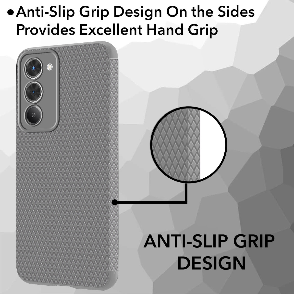 For Redmi 15 Back Cover Case (Camera Protection | Side Grip Texture | Soft and Flexible)
