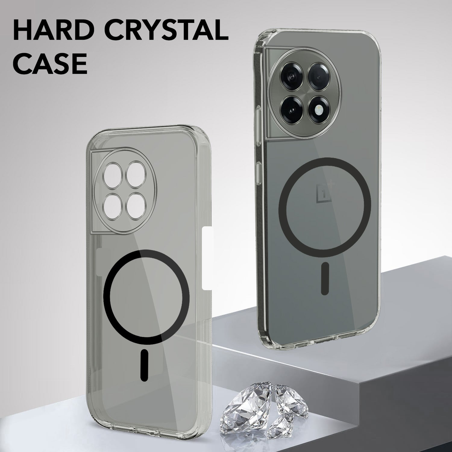 For OnePlus 11R Back Cover Case Lifetime Anti-Yellow MagSafe Compatible Clear (Sleek Hard Crystal | Shockproof and Camera Protection)
