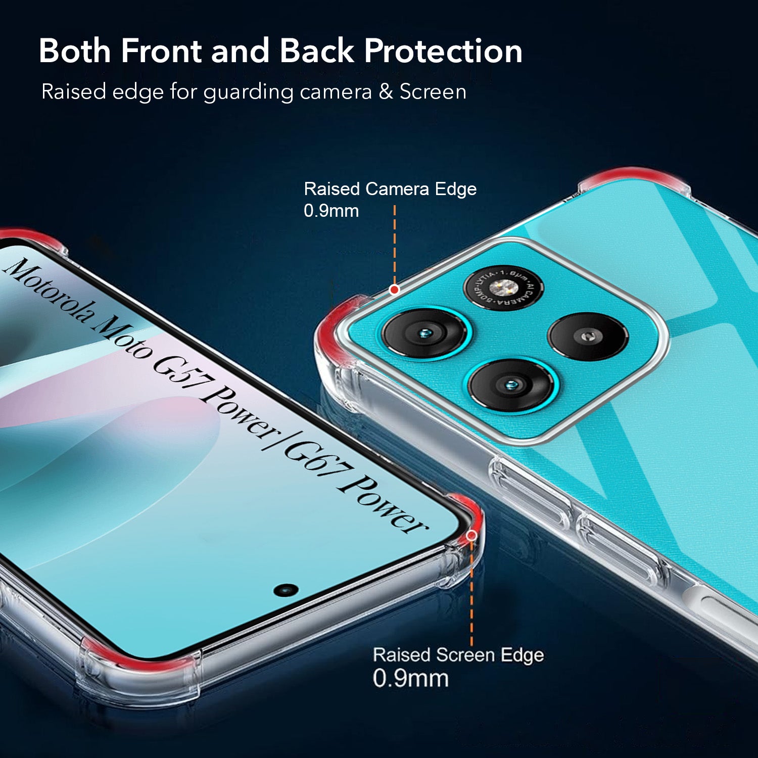 For Motorola Moto G67 Power | G57 Power Back Cover Case Crystal-Clear Shockproof | Drop & Camera Protection | Hard Polycarbonate)