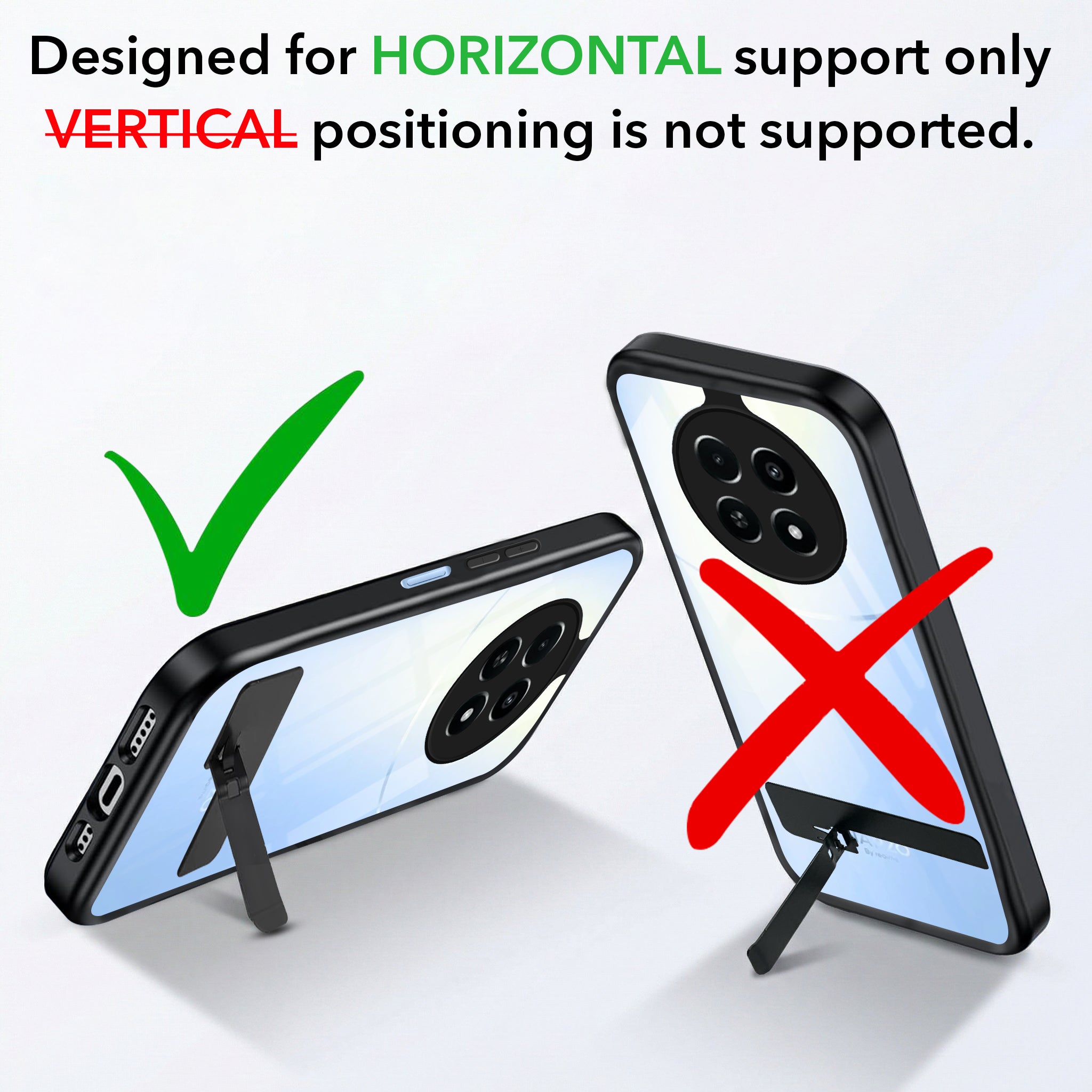 For Realme Narzo 70x 5G Back Cover Case (Built-in Stand | Lifetime Anti Yellow | Kickstand Shockproof | Camera Protection | MagSafe Compatible)