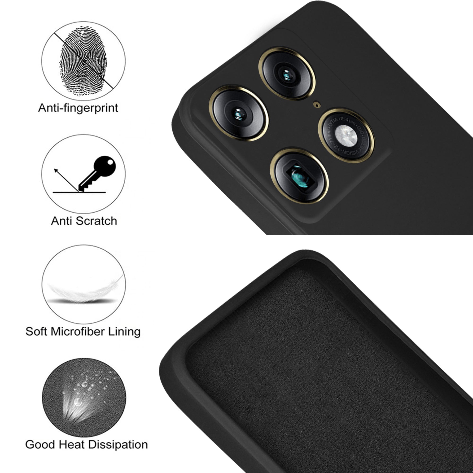 For Motorola Moto Signature 5G Back Cover Case (Matte Finish Silicone with Inside Fiber cloth)