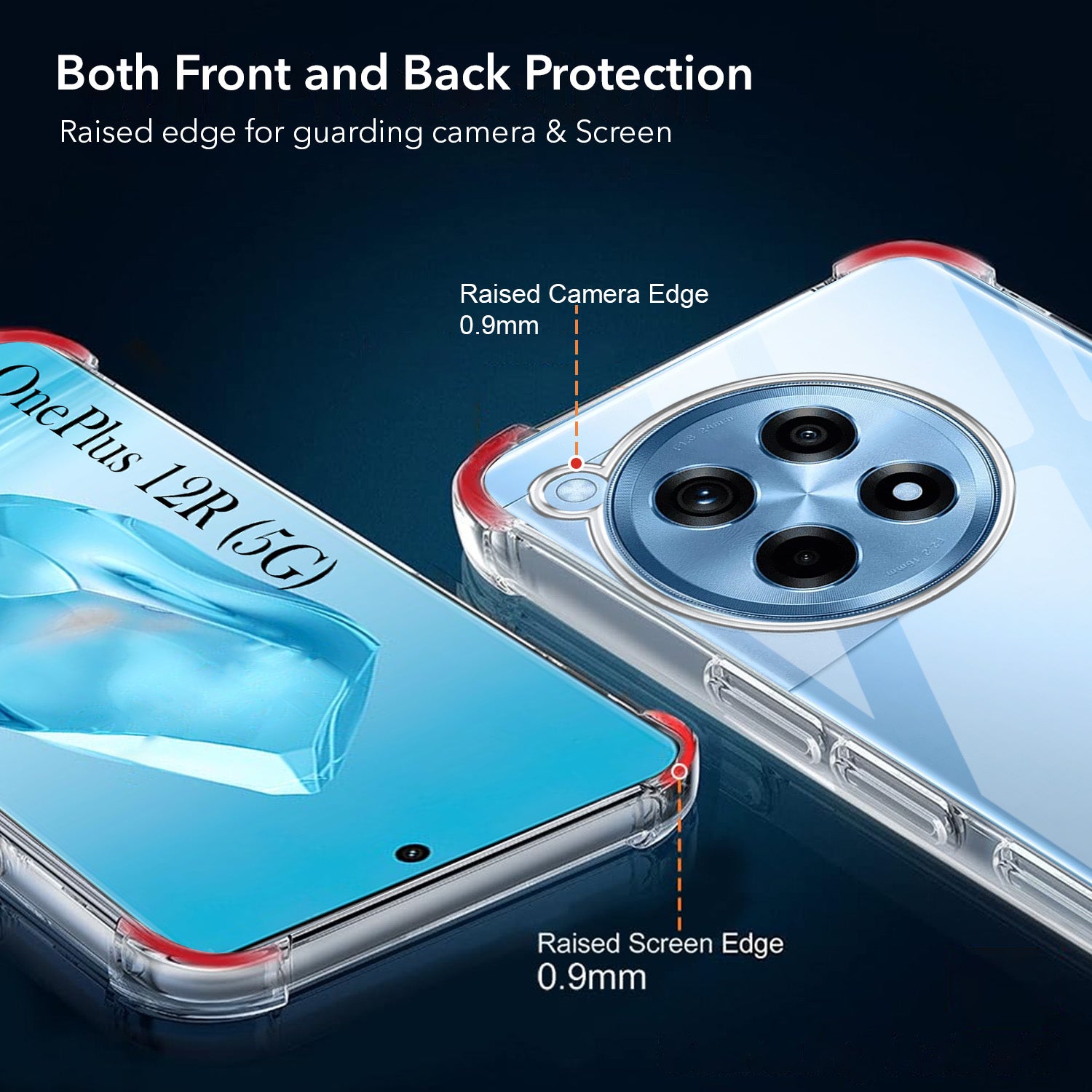 For OnePlus 12R 5G Back Cover Shockproof Crystal-Clear (Drop & Camera Protection | Hard Polycarbonate)