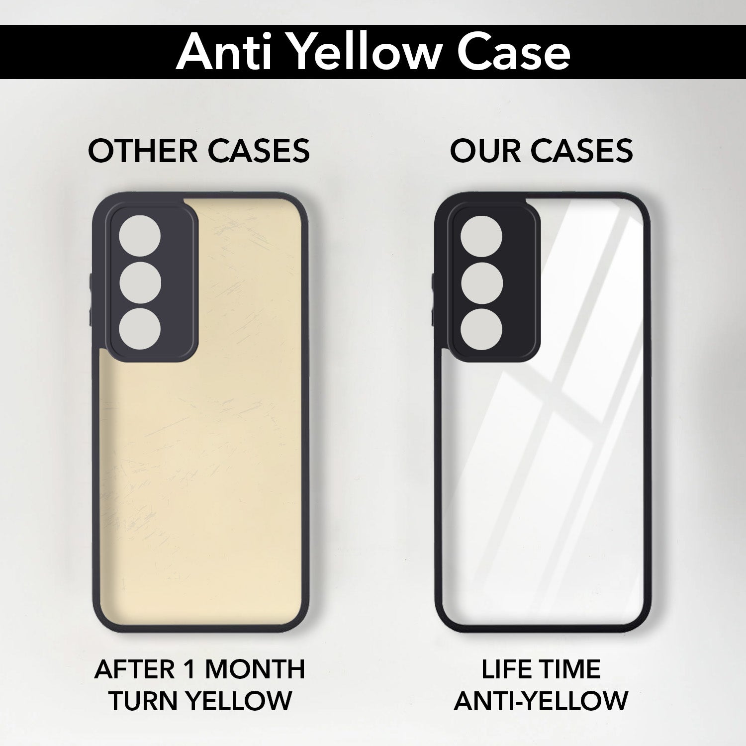 For Oppo A3 Pro 5G Back Cover Case Ultra-Hybrid  (Lifetime Anti Yellow | Anti Scratch | Crystal Clear Shockproof)