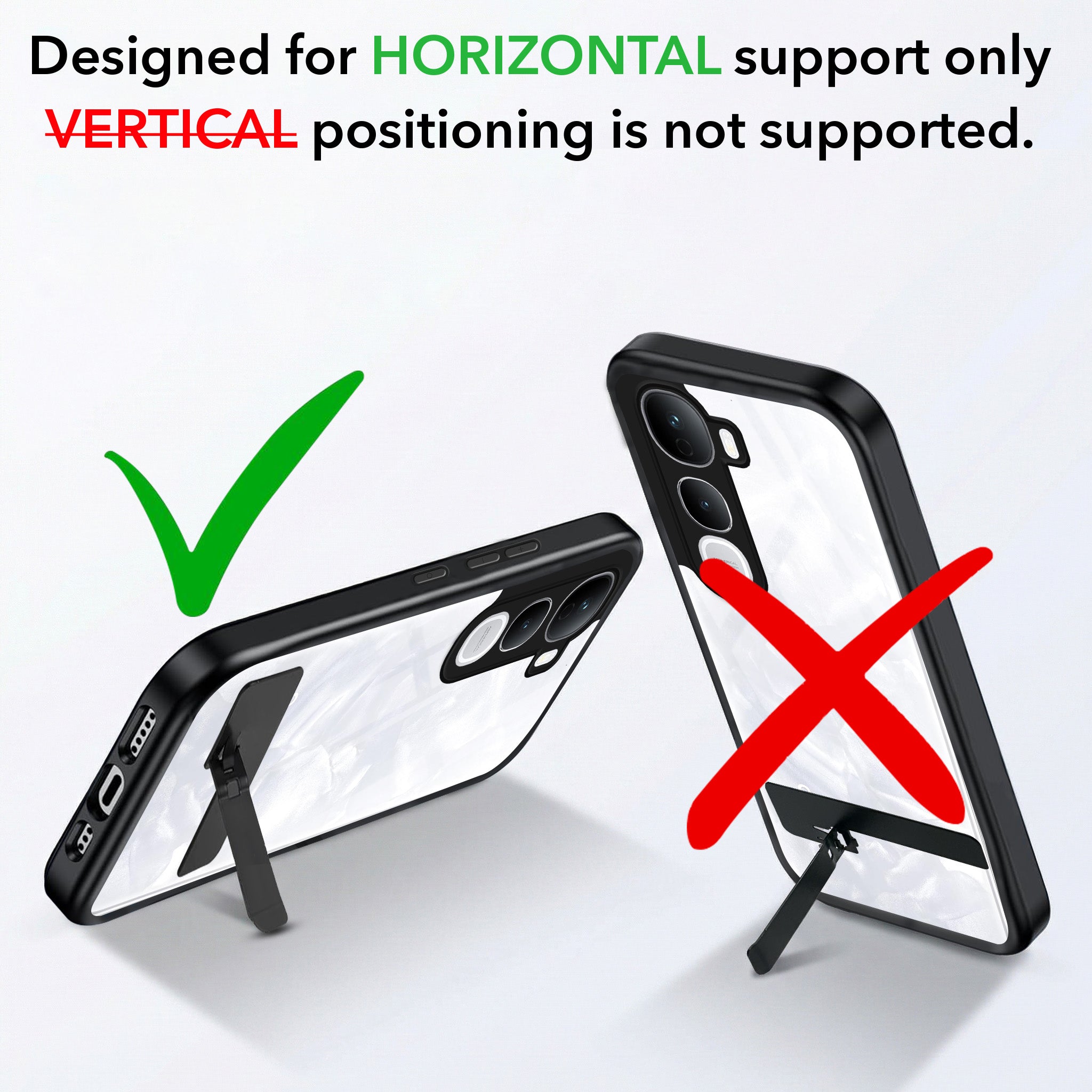 For Vivo Y400 Back Cover Case (Built-in Stand | Lifetime Anti Yellow | Kickstand Shockproof | Camera Protection | MagSafe Compatible)