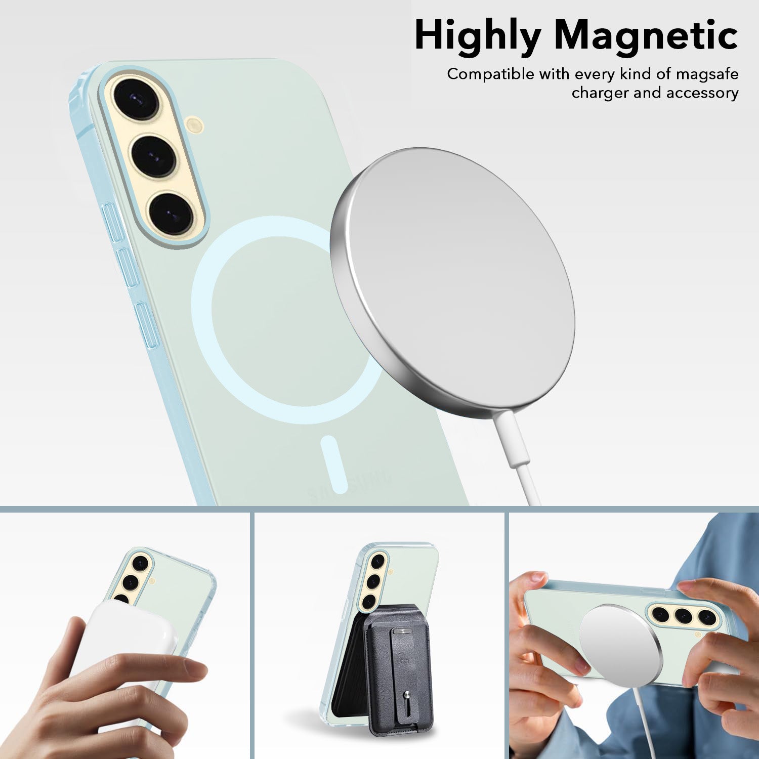 For Samsung Galaxy S24 Plus Back Cover Case Crystal (Frosted Matte Feel | MagSafe Compatible Wireless Charging)