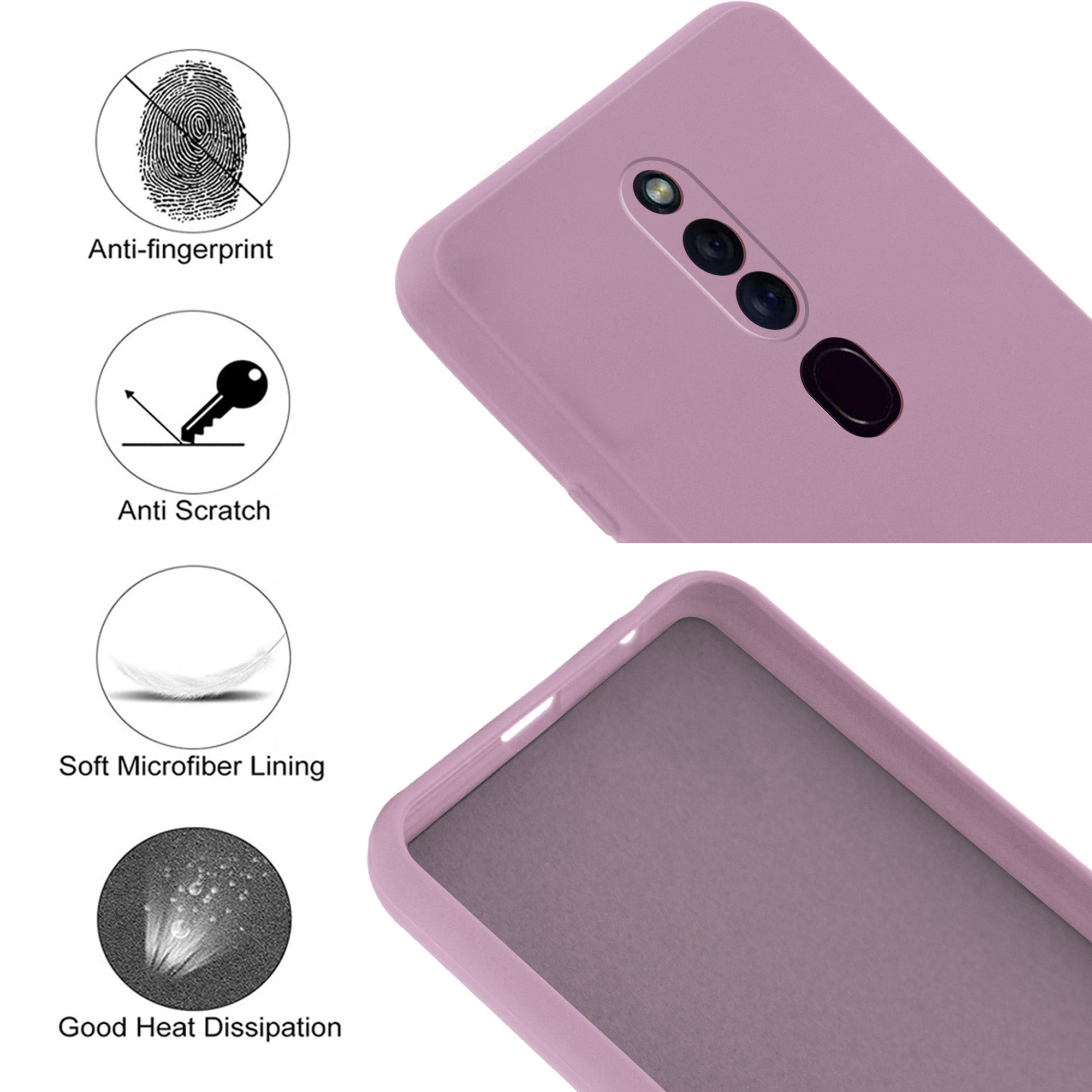 For Oppo F11 Pro Back Cover Case(Matte Finish Silicone with Inside Fiber Cloth)