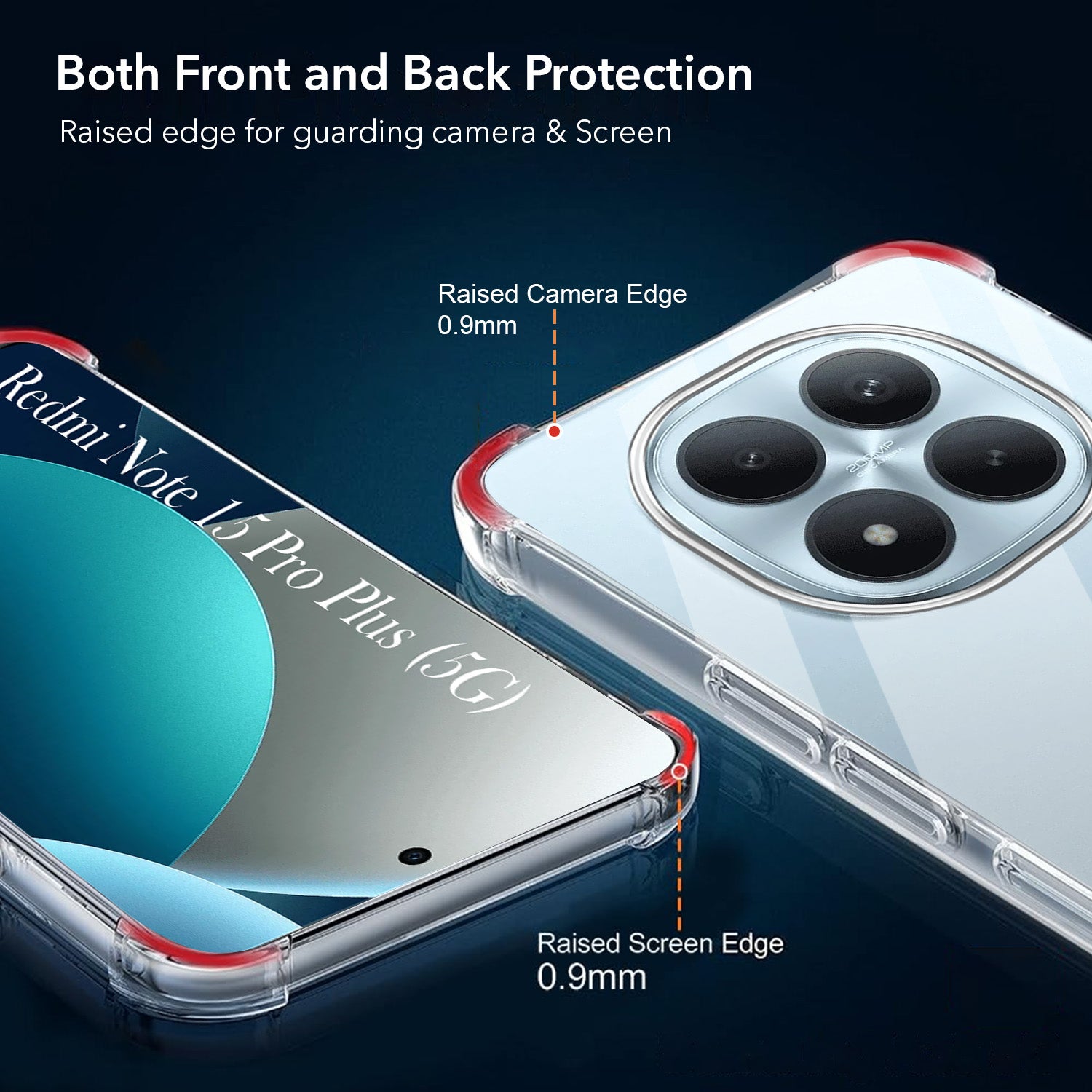 For Xiaomi Redmi Note 15 Pro Plus 5G Back Cover Shockproof Crystal-Clear (Drop & Camera Protection | Hard Polycarbonate)