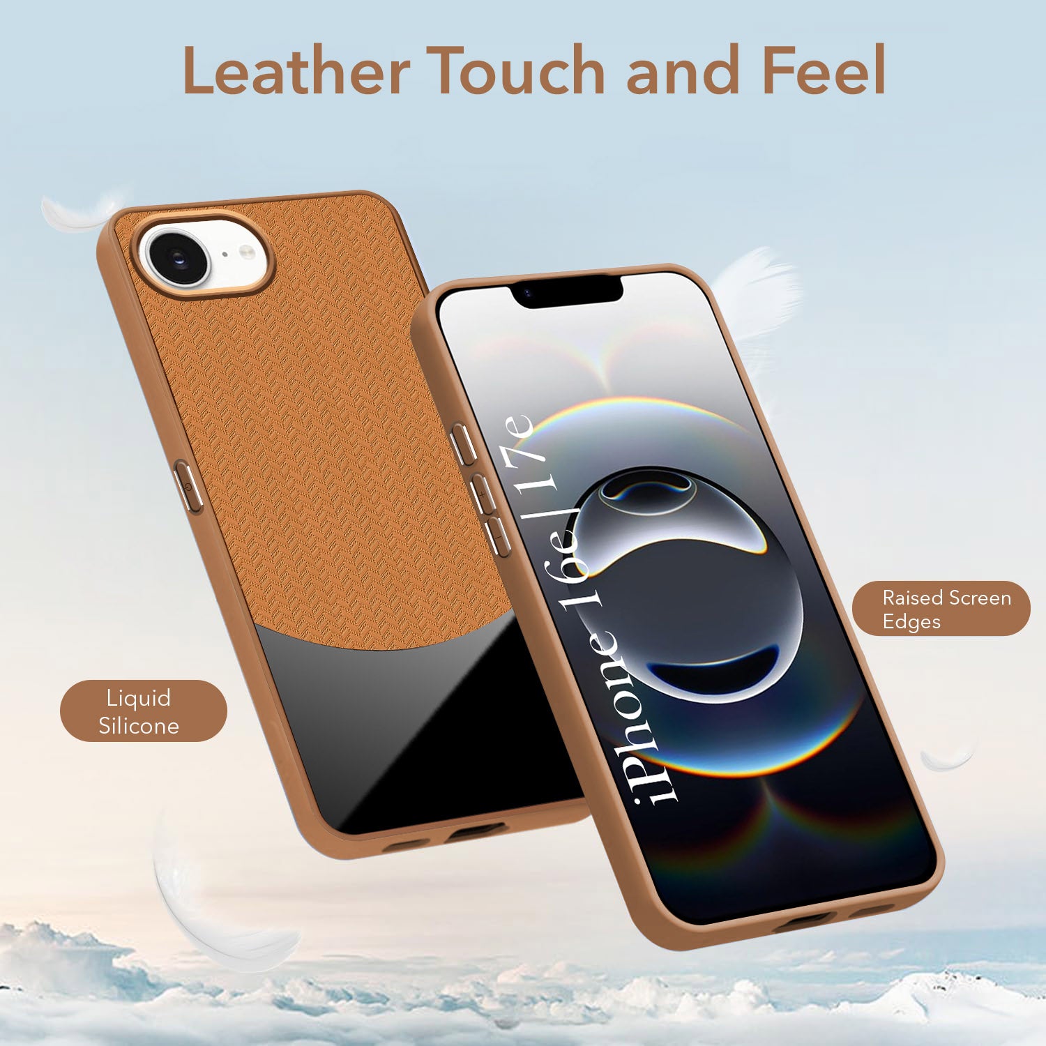 For  Apple iPhone 16e | Apple iPhone 17e Back Cover Case (Elegant PU Leather Finish | Premium Minimalist Professional | Camera Protection Bump)