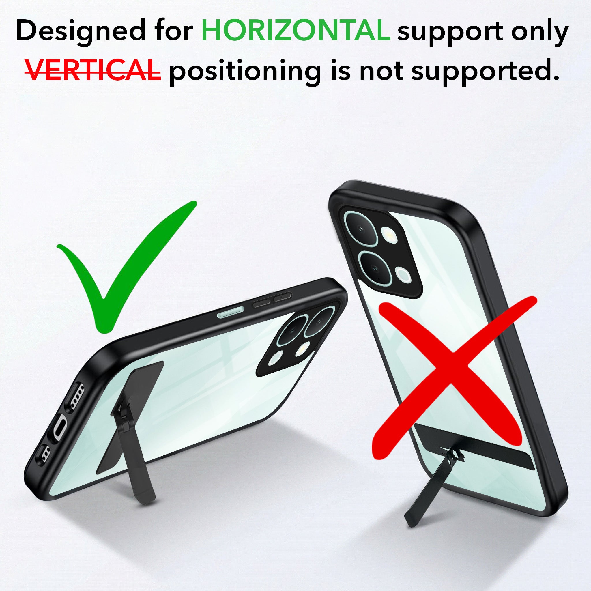 For Vivo iQOO Z11x 5G Back Cover Case (Built-in Stand | Lifetime Anti Yellow | Kickstand Shockproof | Camera Protection | MagSafe Compatible)