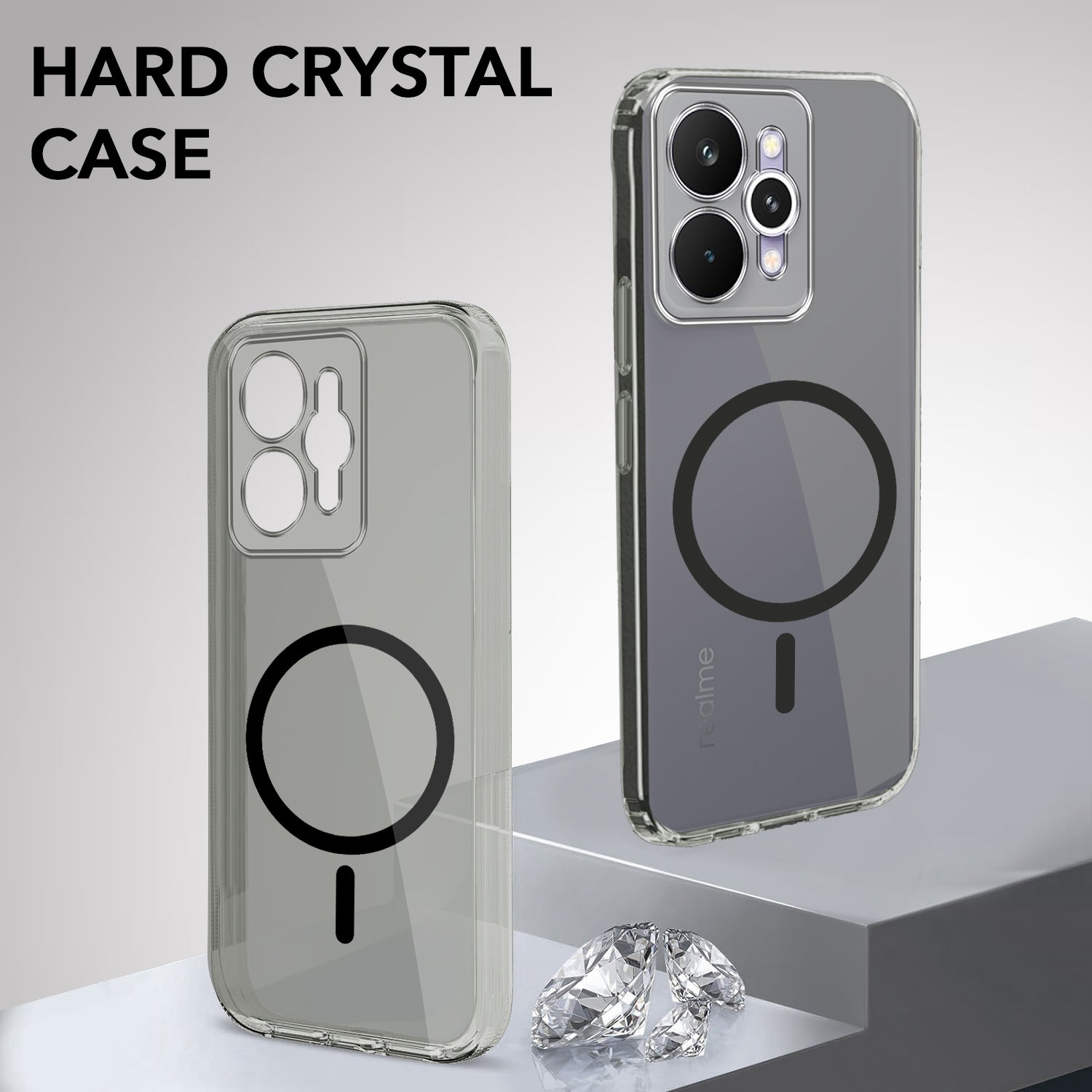 For Realme 15 Pro Back Cover Case Lifetime Anti-Yellow MagSafe Compatible Clear (Sleek Hard Crystal | Shockproof and Camera Protection)