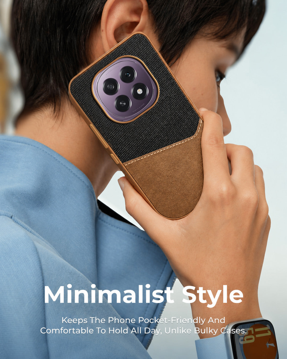 For Oppo F29 Back Cover Case (Dual PU Leather Stitch | Professional Minimalist | Soft and Flexible)