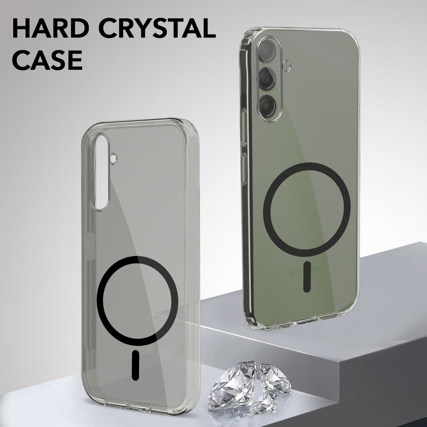 For Samsung Galaxy A14 4G | 5G Back Cover Case Lifetime Anti-Yellow MagSafe Compatible Clear (Sleek Hard Crystal | Shockproof and Camera Protection)