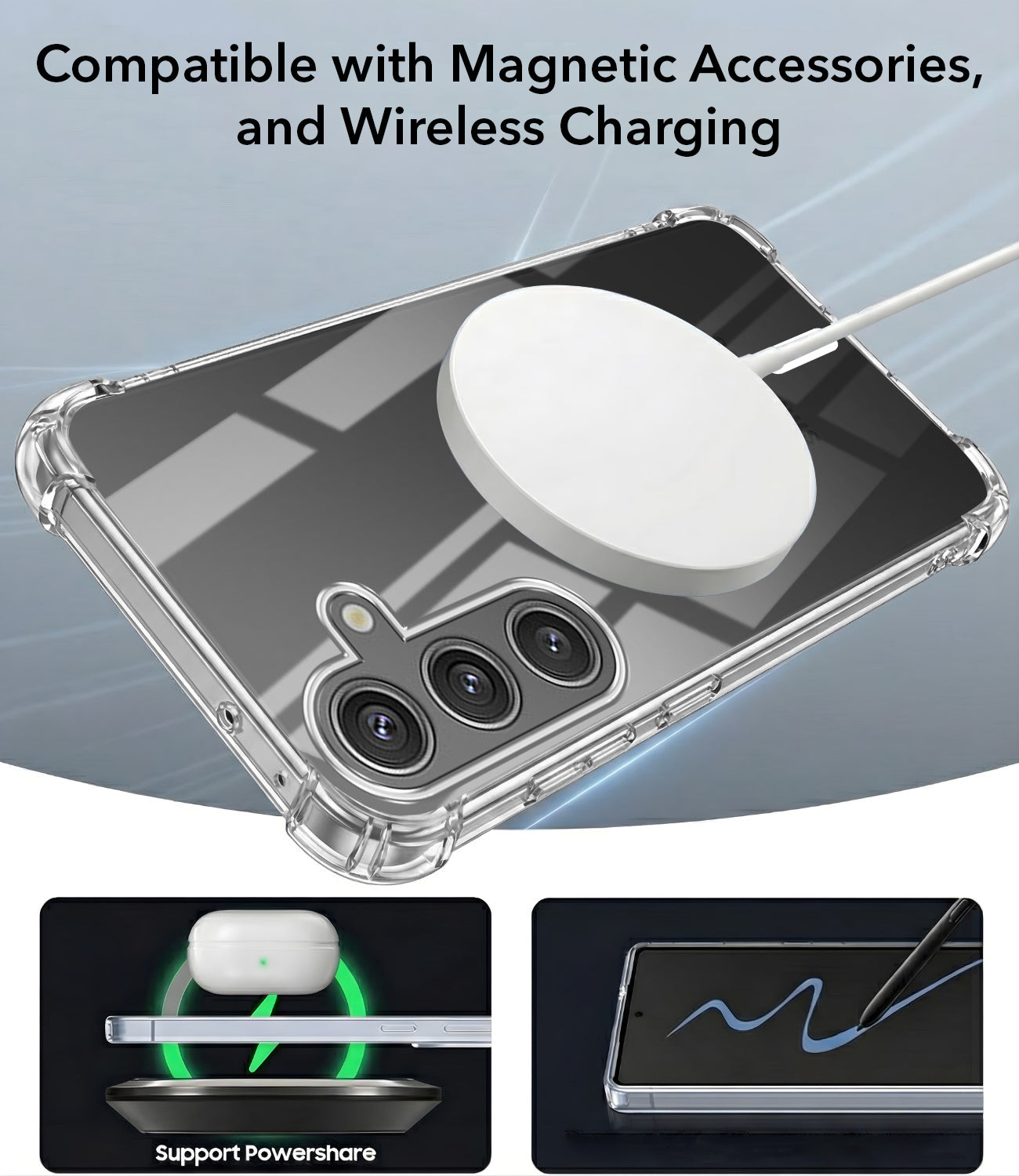 For Samsung Galaxy S24 Back Cover Shockproof Crystal-Clear (Magsafe Wireless Support | Drop & Camera Protection | Hard Polycarbonate)