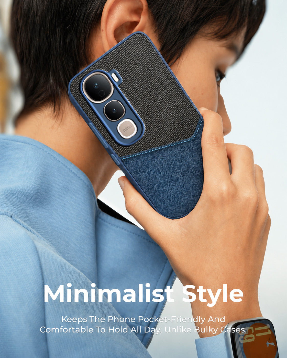 For Vivo Y400 Pro Back Cover Case (Dual PU Leather Stitch | Professional Minimalist | Soft and Flexible)