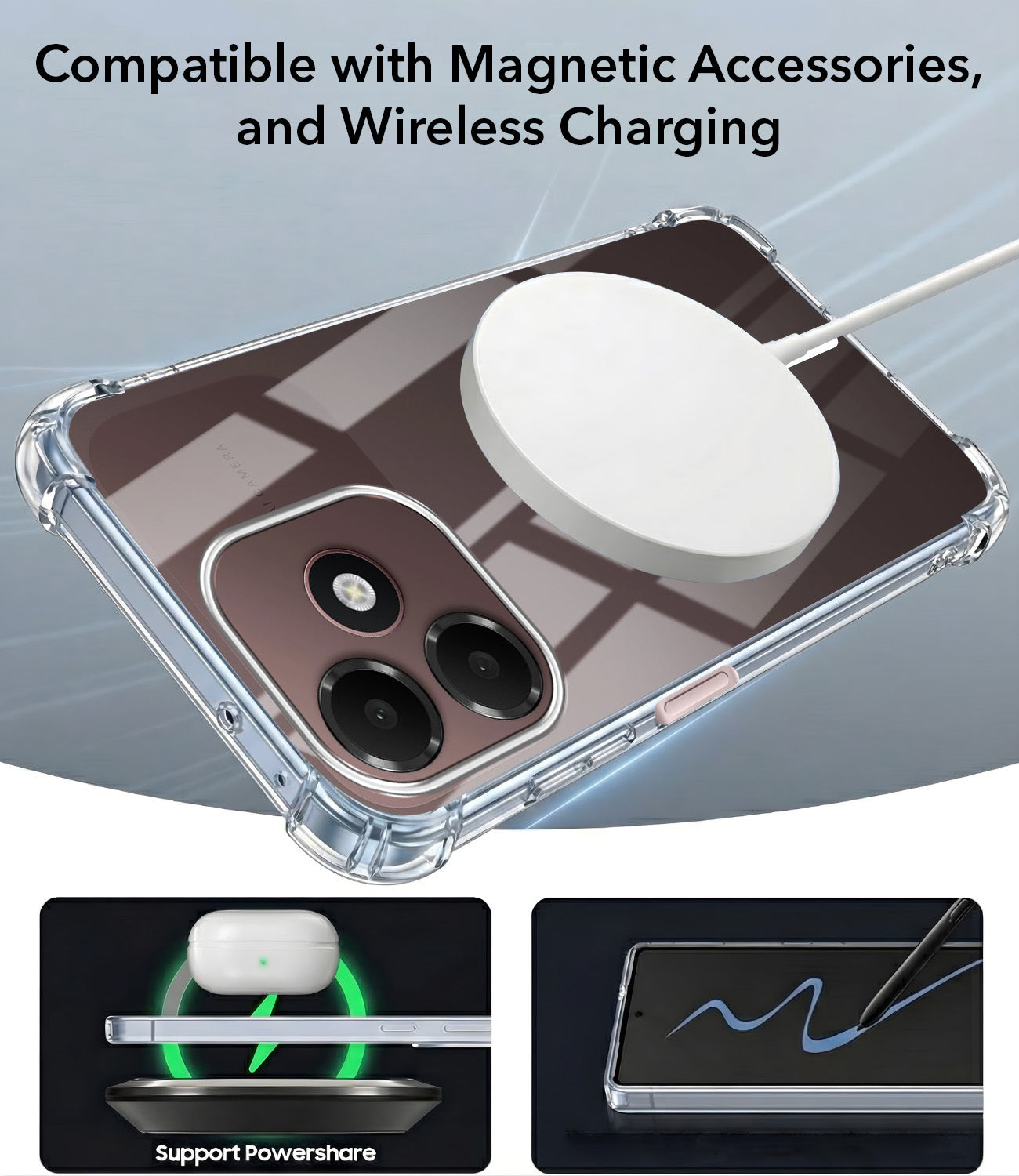 For Oppo A6c 4G Back Cover Shockproof Crystal-Clear (Magsafe Wireless Support | Drop & Camera Protection | Hard Polycarbonate)
