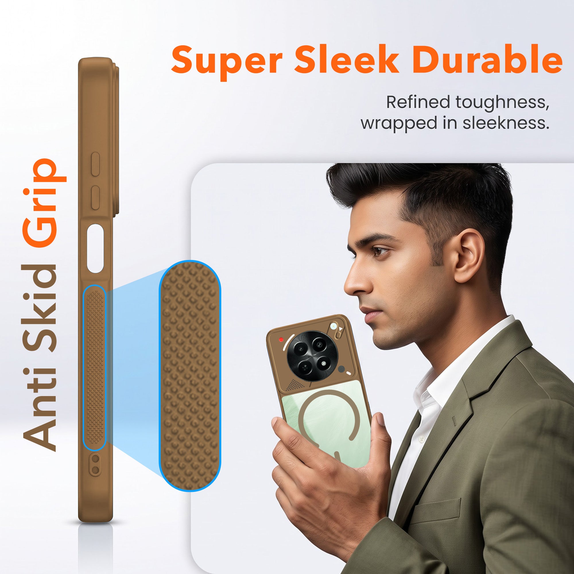 For Realme C65 5G Back Cover Case Lifetime Anti-Yellow Clear (Camera Protection | Side Grip | Wireless MagSafe Compatible)