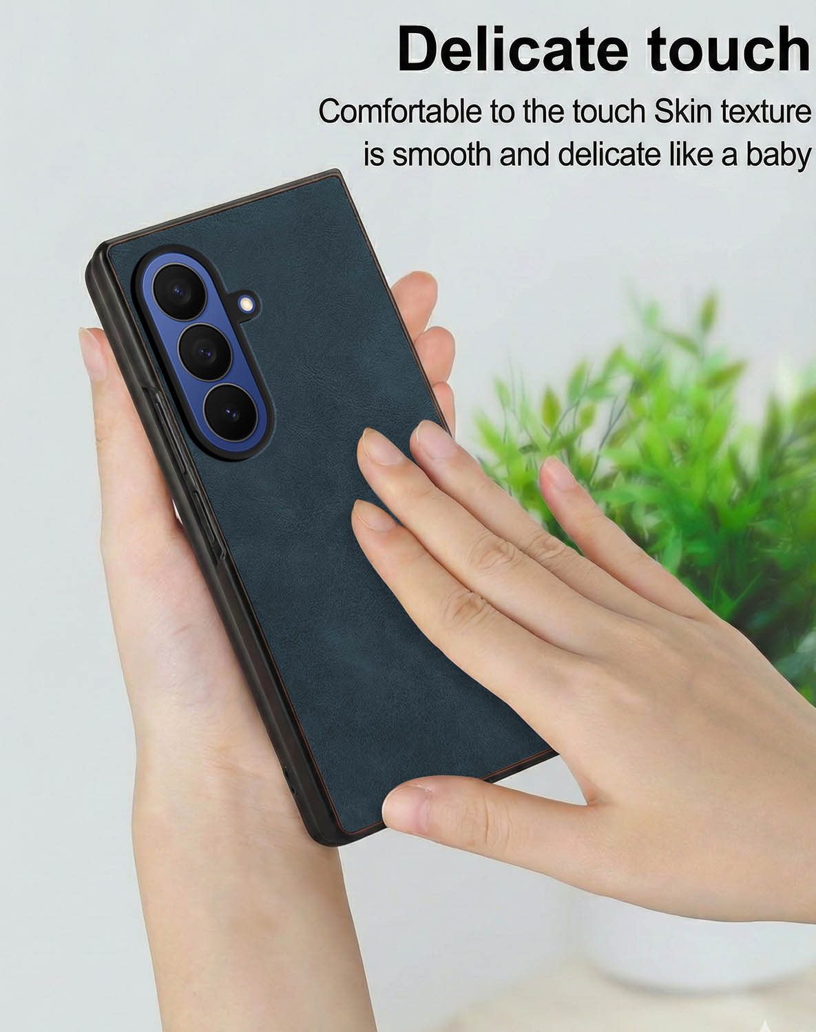 For Samsung Galaxy Z Fold 7 Back Case Cover Premium Genuine Leather (Integrated Front Screen Protector | Inside Microfiber Cloth)