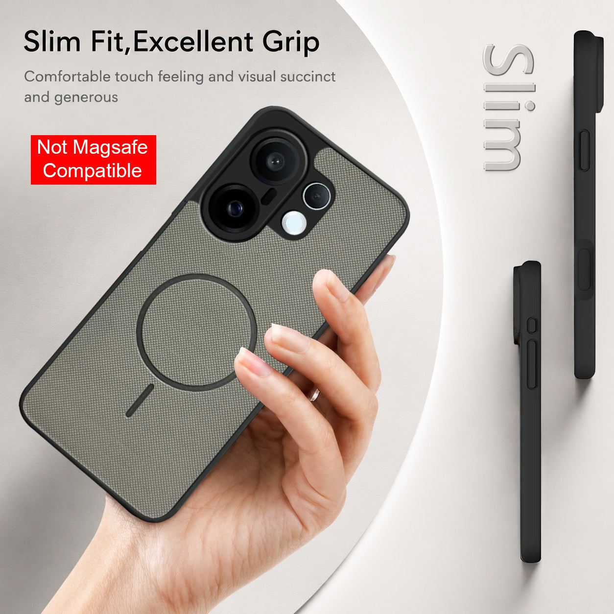 For Vivo X200 FE Back Cover Case PU Leather (Texture Grip Design | Professional Minimalist | Camera Protection | Soft and Flexible)