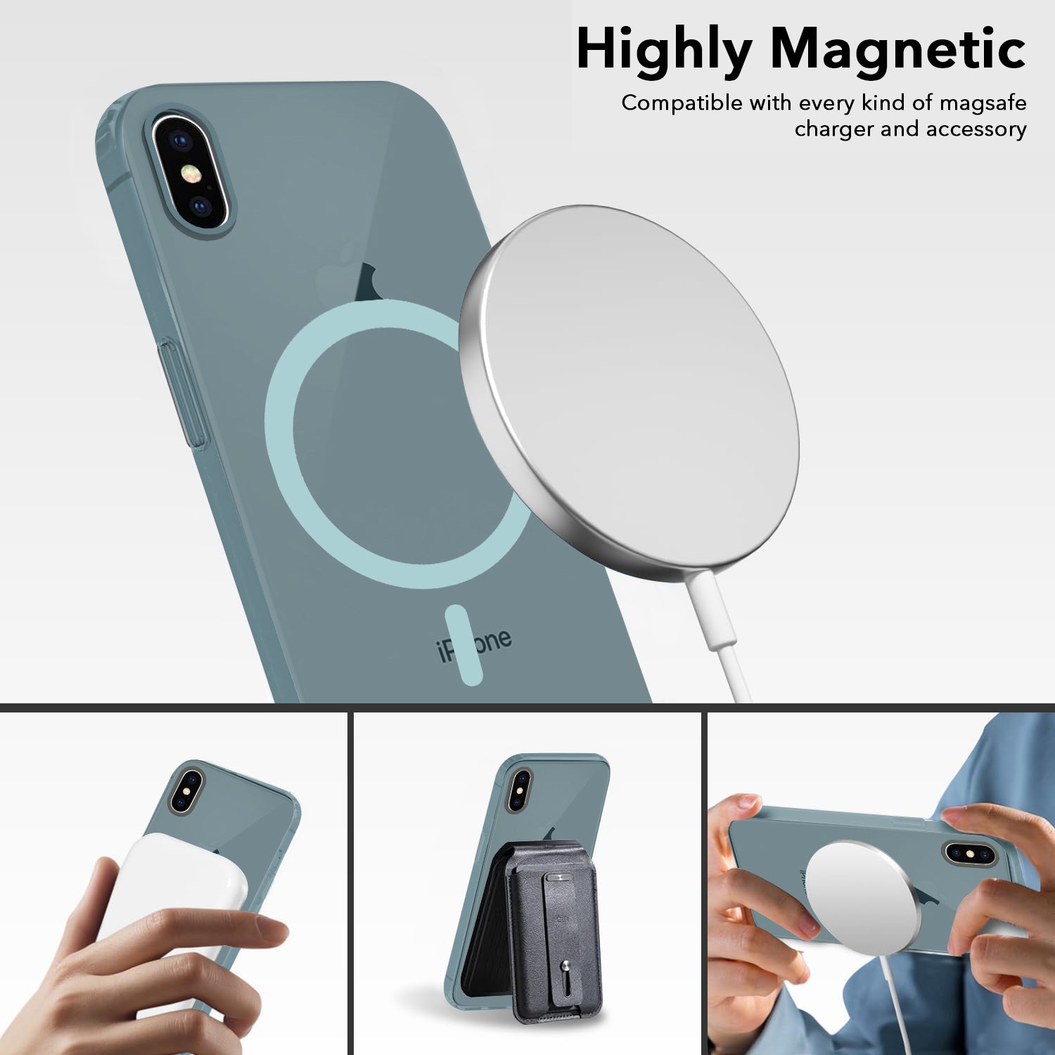 For Apple iPhone Xs Back Cover Case (Frosted Matte Feel | MagSafe Compatible Wireless Charging | Polycarbonate Material)