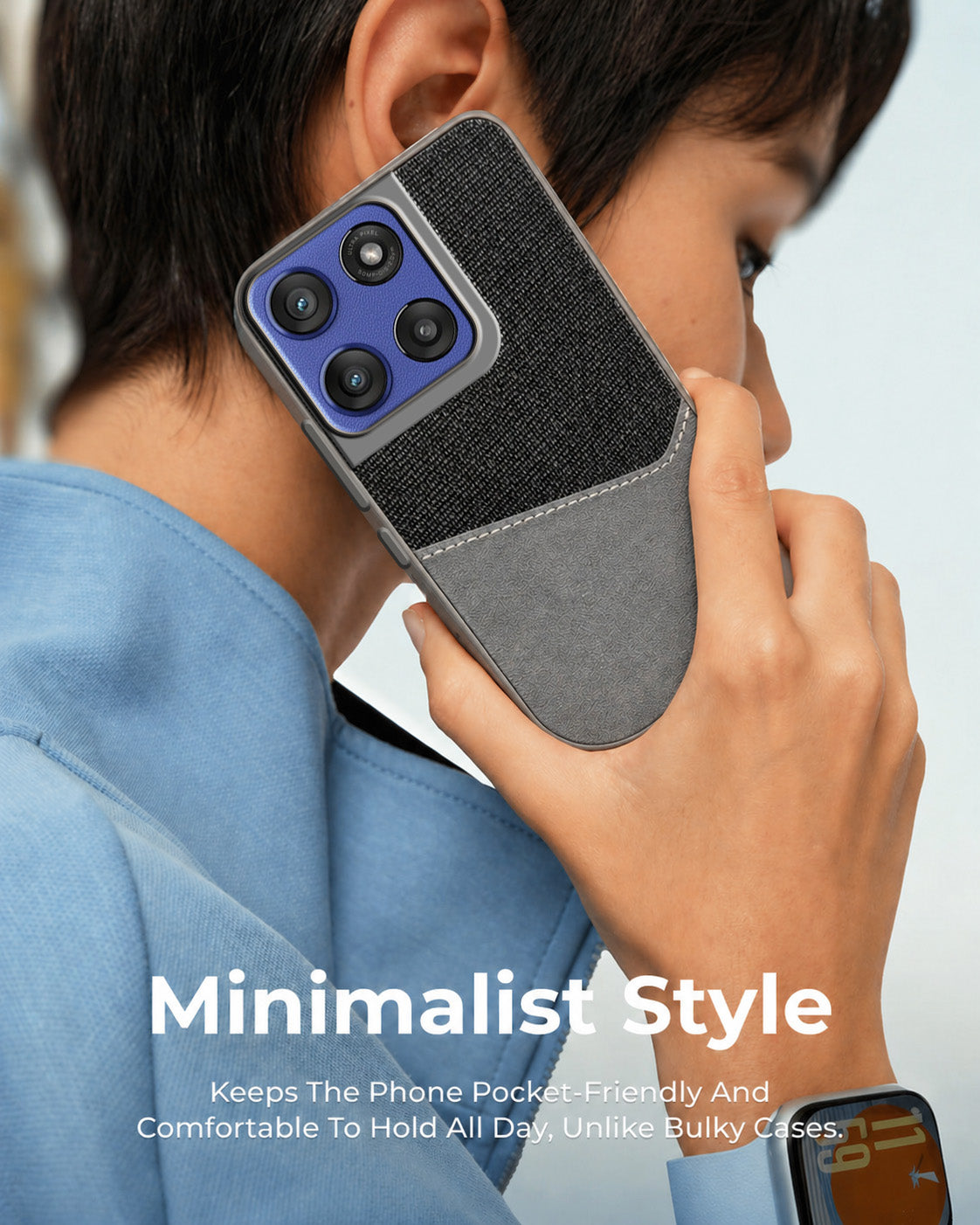For Motorola Moto Edge 60 Stylus Back Cover Case (Dual PU Leather Stitch | Professional Minimalist | Soft and Flexible)