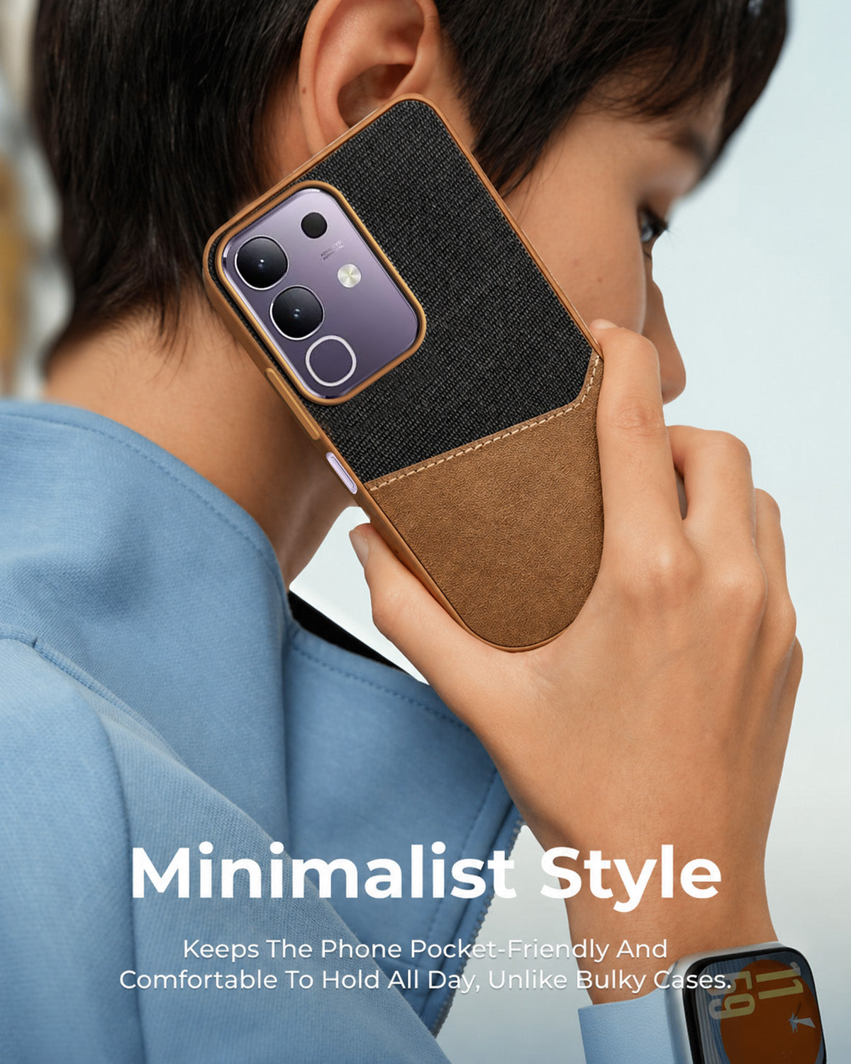 For Vivo T4x | Vivo Y31 Pro Back Cover Case(Dual PU Leather Stitch | Professional Minimalist | Soft and Flexible)