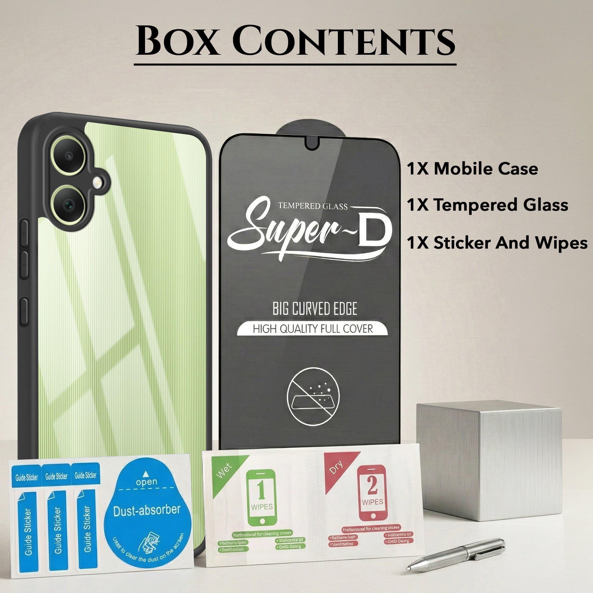 For Samsung Galaxy F05 | M05 Combo with Back Cover and 9H Tempered Glass (Lifetime Anti-Yellow | Crystal Clear Shockproof | Oleophobic Coating Screen Glass)