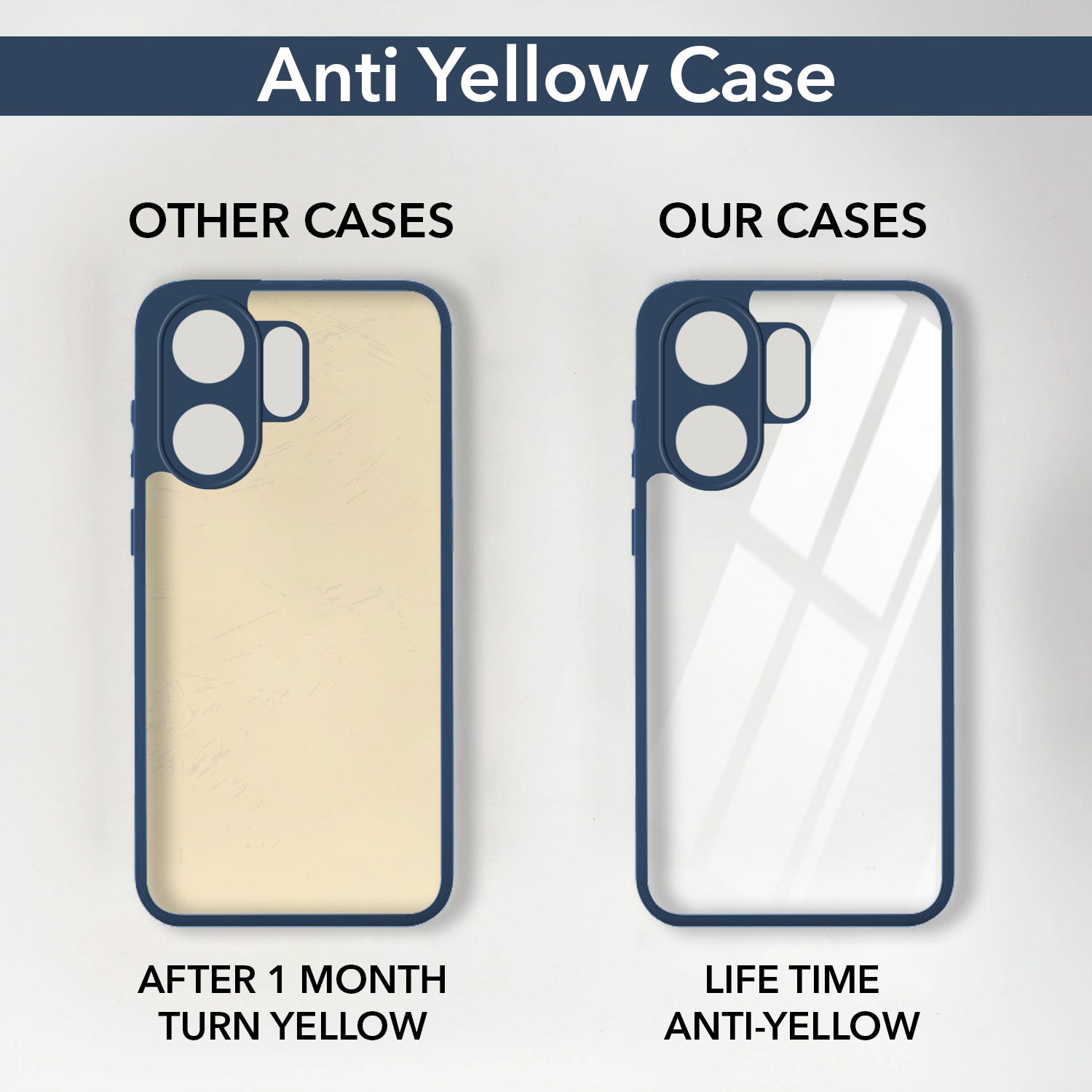 For Vivo V60e Back Cover Case Ultra-Hybrid (Lifetime Anti Yellow | Anti Scratch | Crystal Clear Shockproof)