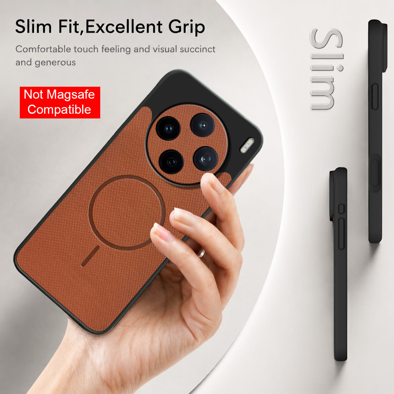 For Vivo X200T Back Cover Case PU Leather (Texture Grip Design | Professional Minimalist | Camera Protection | Soft and Flexible)