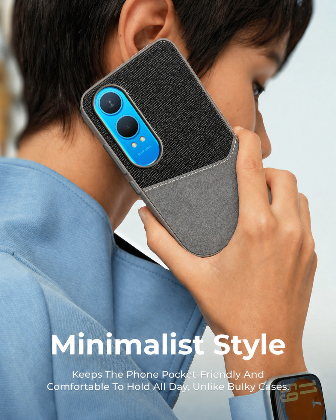 For OnePlus Nord CE 4 Lite Back Cover Case (Dual PU Leather Stitch | Professional Minimalist | Soft and Flexible)
