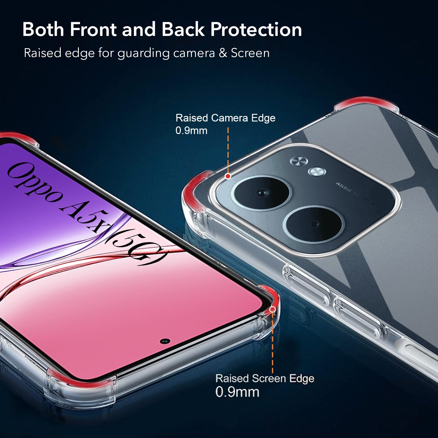 For Oppo A5X Shockproof Crystal-Clear Back Cover( Drop & Camera Protection | Hard Polycarbonate)