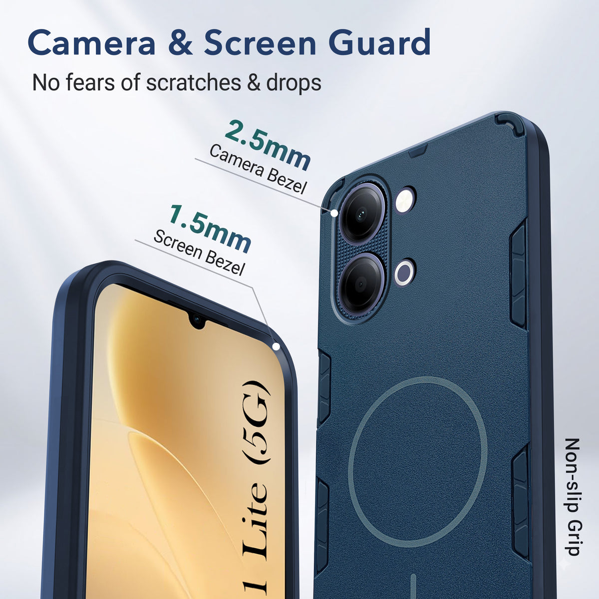 For Vivo iQOO Z11 Lite Back Cover Case (Slim Hybrid Armor | Shockproof Camera Protection | Rugged Dual Layer)