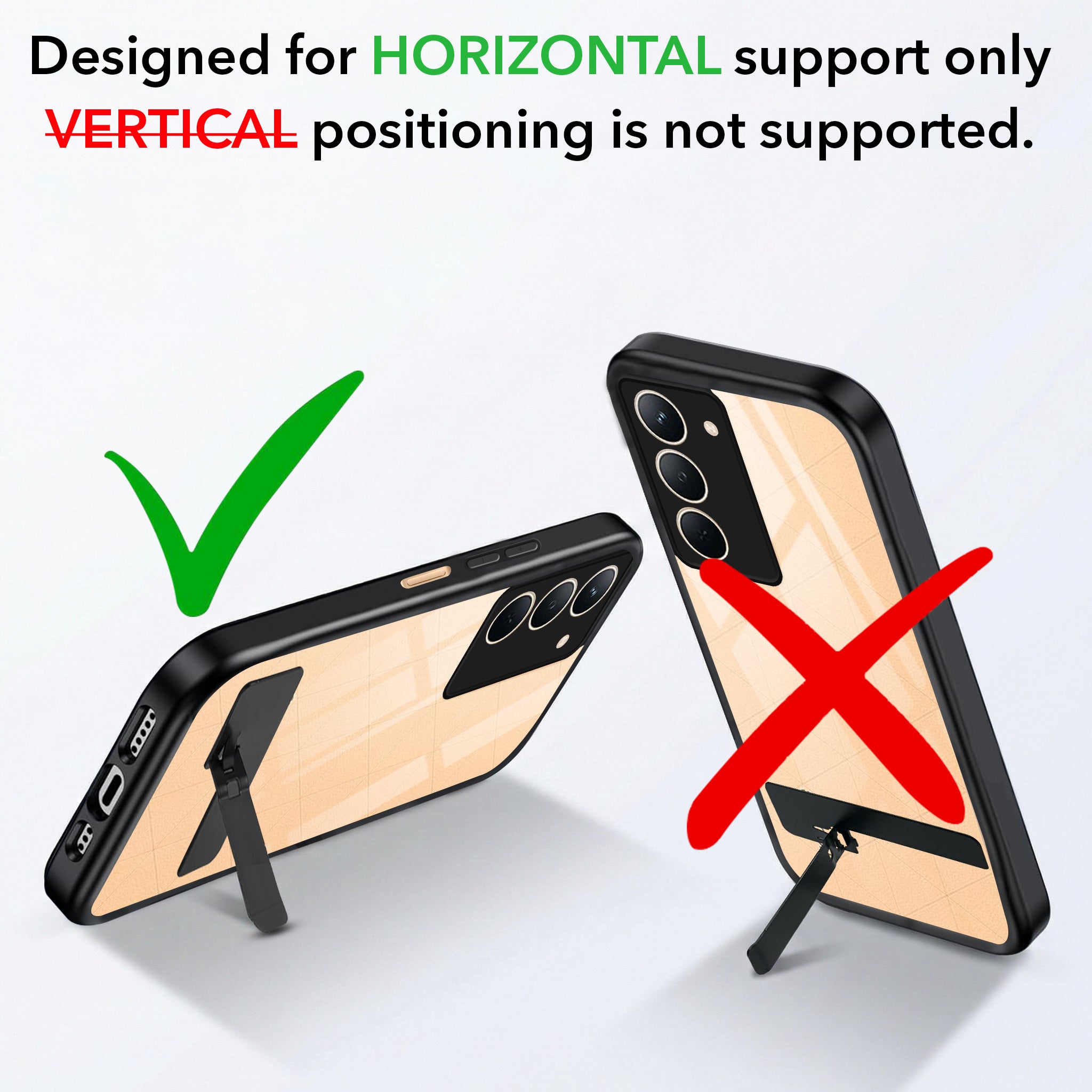 For Realme P3x Back Cover Case (Built-in Stand | Lifetime Anti Yellow | Kickstand Shockproof | Camera Protection | MagSafe Compatible)