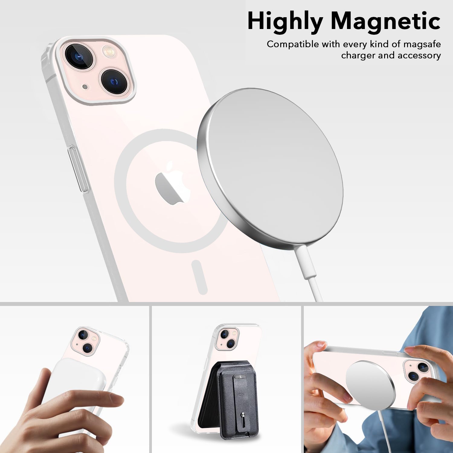 For Apple iPhone 13 Back Cover Case (Frosted Matte Feel | MagSafe Compatible Wireless Charging | Polycarbonate Material)