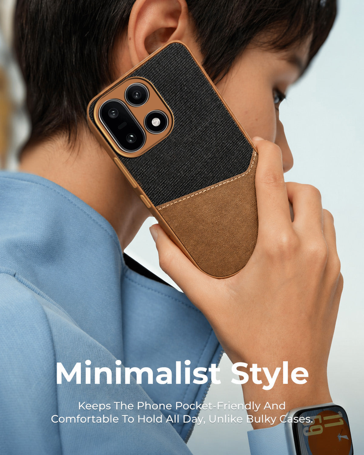 For OnePlus 15 5G Back Cover Case (Dual PU Leather Stitch | Professional Minimalist | Soft and Flexible)