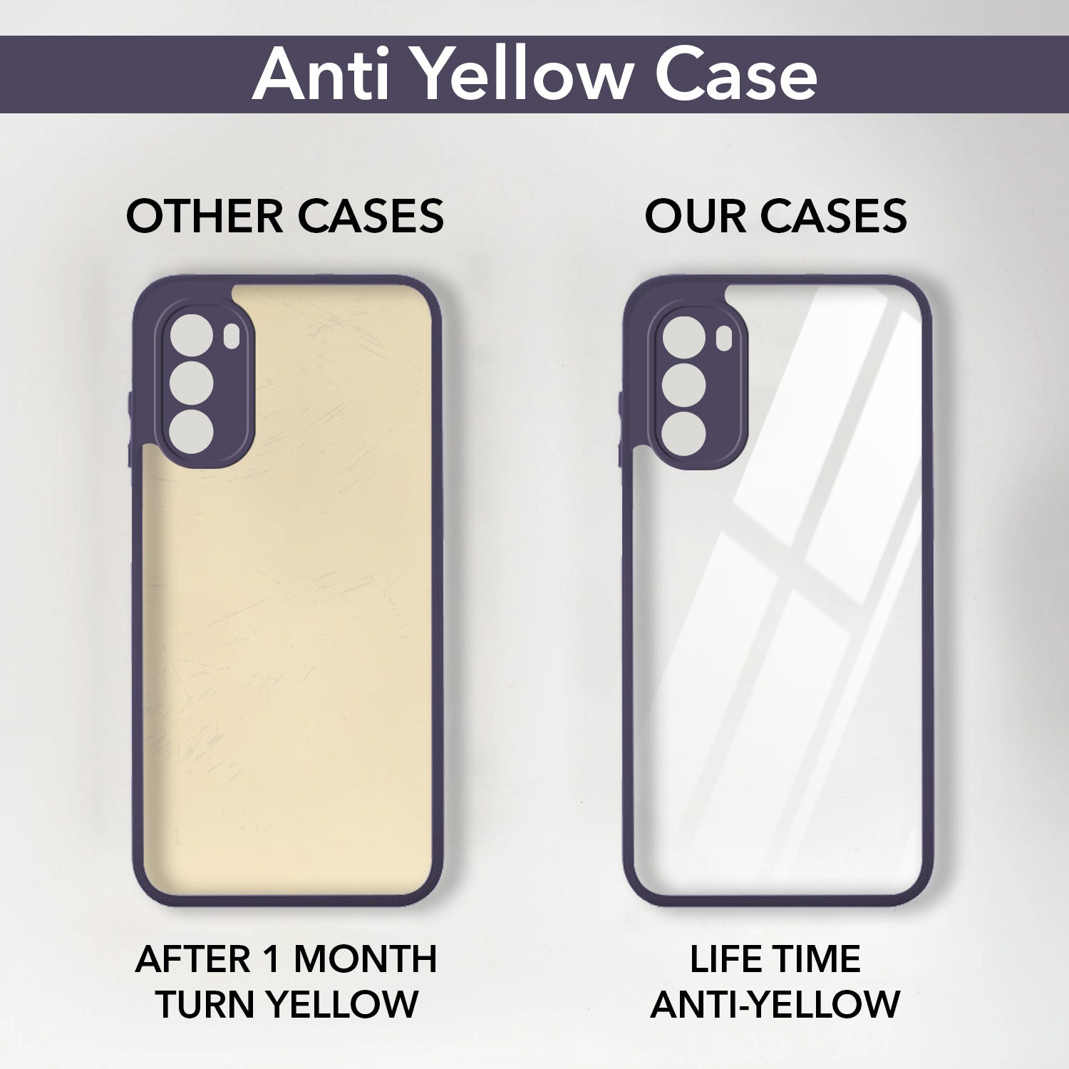 For Motorola Moto G82 5G Back Cover Case Ultra-Hybrid (Lifetime Anti Yellow | Anti Scratch | Crystal Clear Shockproof)