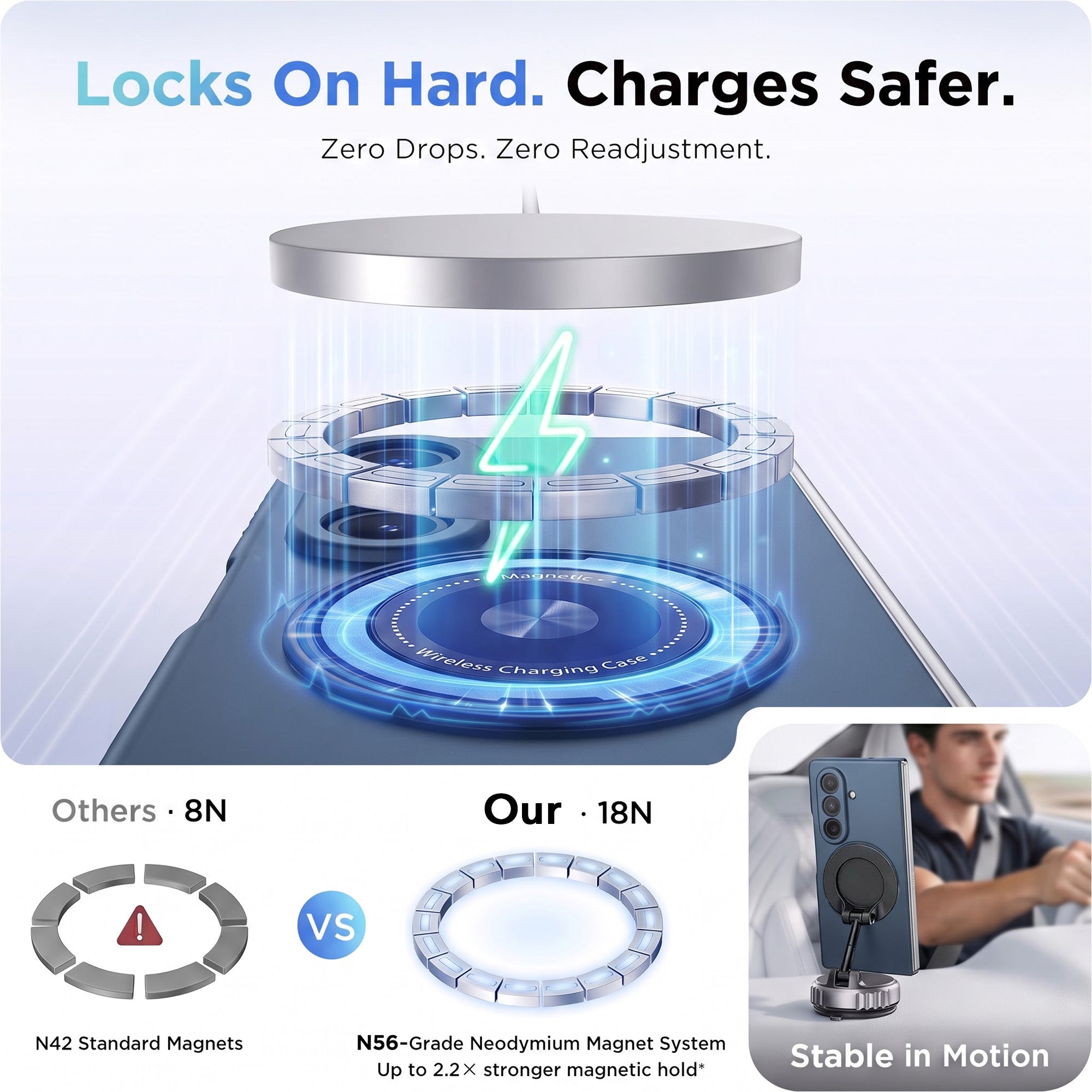 For Samsung Galaxy Z Fold 6 5G Back Cover Case (360° Rotating Kickstand Ring | Shockproof Camera Protection | Magnetic MagSafe Wireless Charging Support)