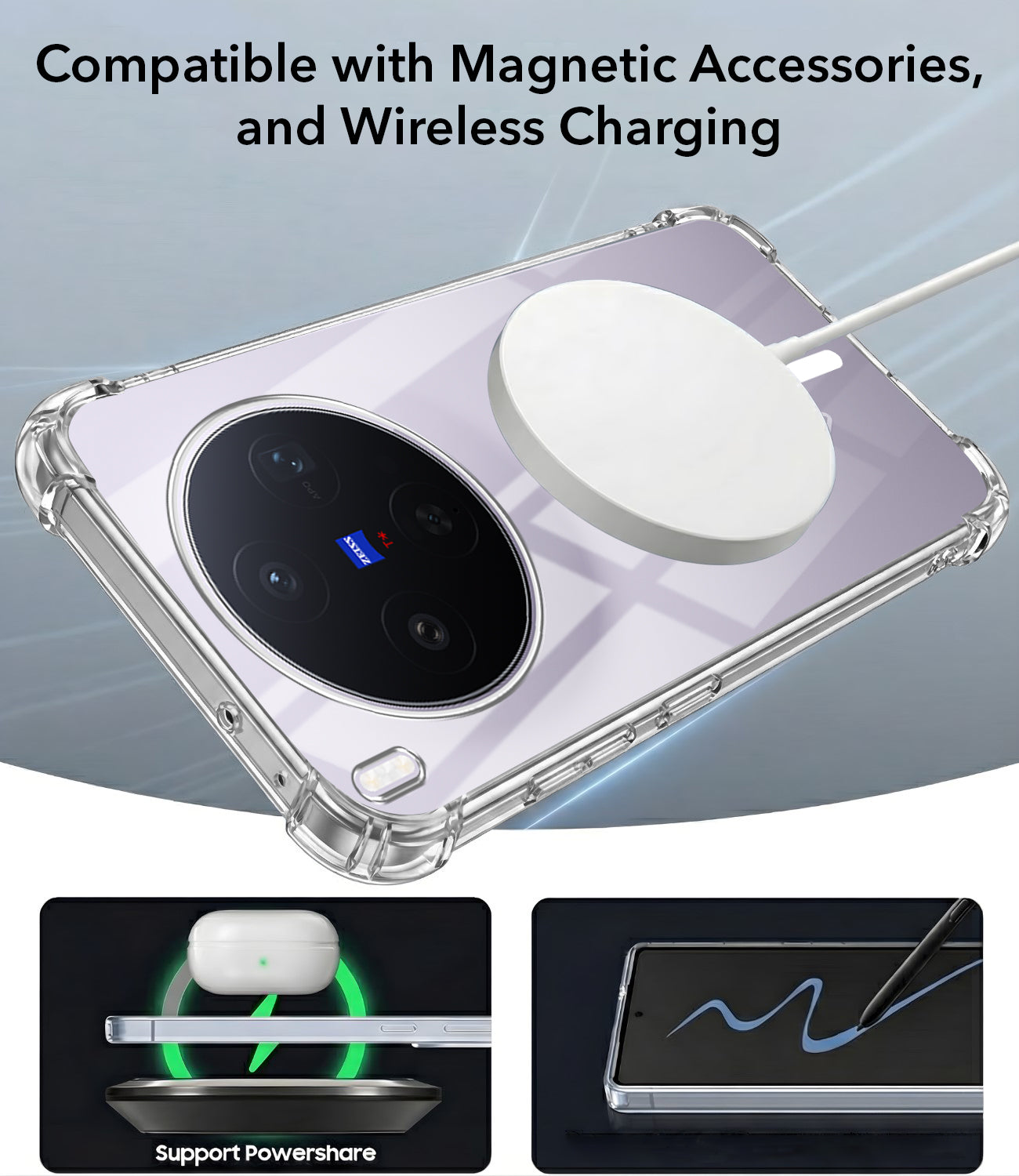 For Vivo X300 5G Back Cover Shockproof Crystal-Clear (Magsafe Wireless Support | Drop & Camera Protection | Hard Polycarbonate)