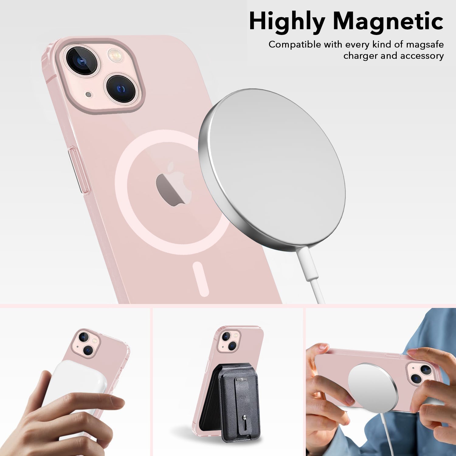 For Apple iPhone 13 Back Cover Case (Frosted Matte Feel | MagSafe Compatible Wireless Charging | Polycarbonate Material)