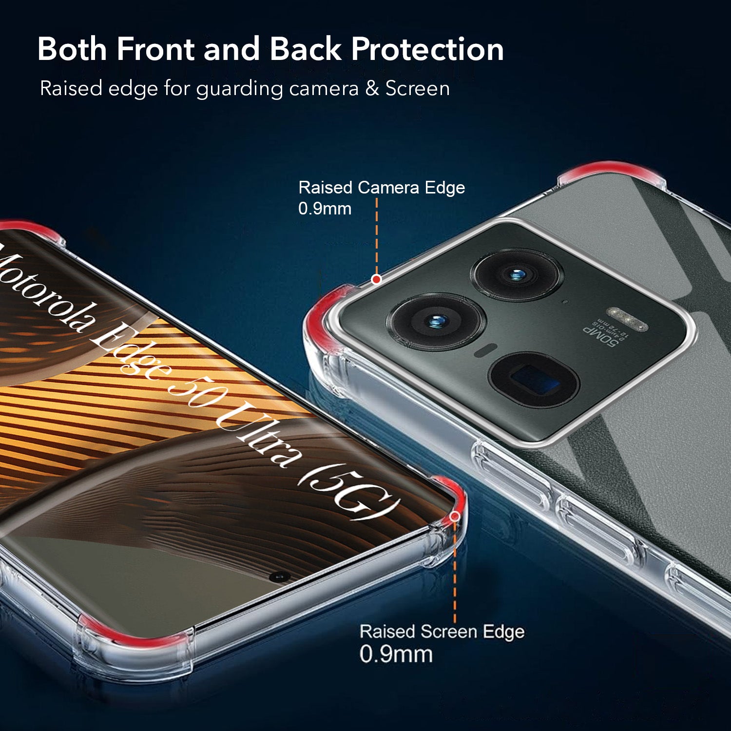 For Motorola Moto Edge 50 Ultra 5G Back Cover Shockproof Crystal-Clear (Drop & Camera Protection | Hard Polycarbonate)