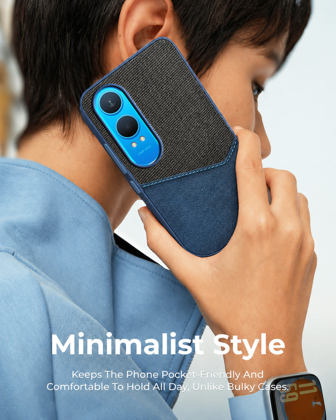 For OnePlus Nord CE 4 Lite Back Cover Case (Dual PU Leather Stitch | Professional Minimalist | Soft and Flexible)