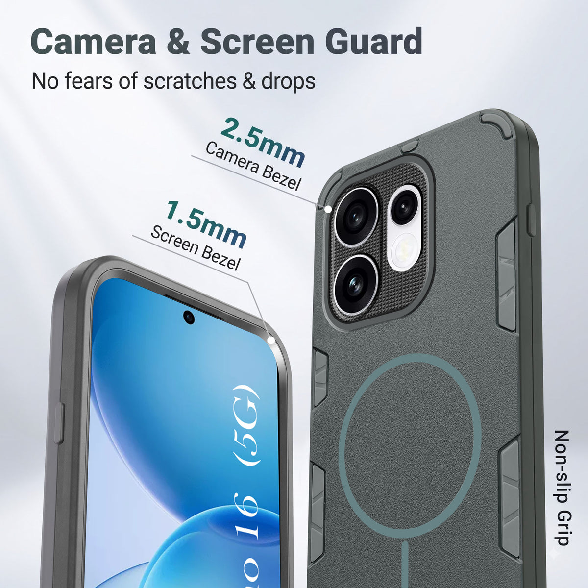 For Oppo Reno 16 Back Cover Case (Slim Hybrid Armor | Shockproof Camera Protection | Rugged Dual Layer)
